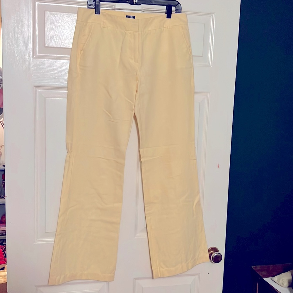 Wide leg, light yellow linen pants
